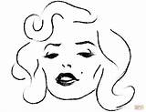 Coloring Marilyn Monroe Pages Portrait Drawing Printable sketch template