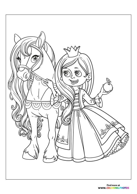 princess  horse coloring pages  kids