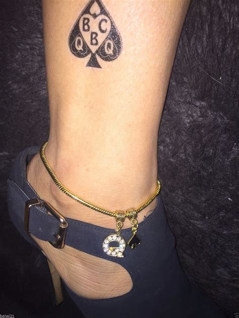 get blacked queen of spades tattoo spade tattoo ankle jewelry
