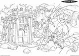 Coloring Doctor Who Pages Print Colouring Dr Geek Books Tardis Sheets Printable Adult Kids Scene Bbc Blanket Color Template Book sketch template