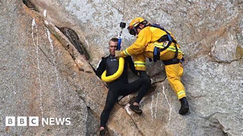 Man Rescued From California Cliff After Proposing To Girlfriend Bbc News