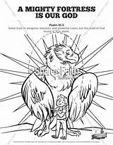 Coloring Psalm God Fortress 91 Pages Sunday School Mighty Kids Bible Lesson Activities Made Craft Sharefaith Color Animals Lessons Church sketch template