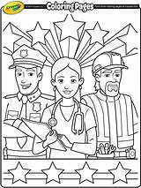 Labor Responders Coloring4free Crayola Occupations sketch template