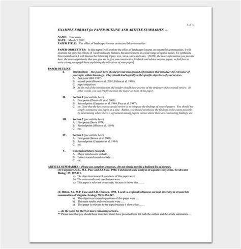 paper literature review outline template essay writing skills research