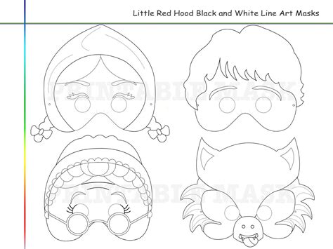 coloring pages  red riding hood tale printable black