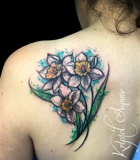 Narcissus Flower Tattoo Watercolor
