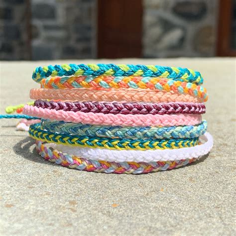 custom colors skinny braided bracelets cord friendship etsy