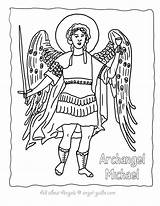 Michael Coloring Archangel Color Clipart Archangels St Angel Pages Holy Clipground Print Drawings sketch template