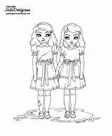 Coloring Pages Twins Shining Choose Board Girl Sheets sketch template
