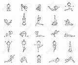 Yoga Stretches Disegni Stick Figures Outline Practicing Posizioni Vettoriale Bullet Praticare Vostro 123rf Kudryashka sketch template