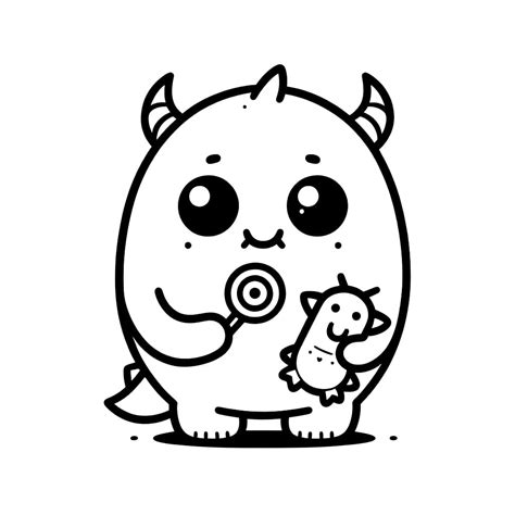 adorable monster coloring page  print  color