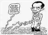Karikatur Mewarnai Banjir Jokowi Untuk Hitam Kebanjiran Diwarnai Papan Siapkan sketch template