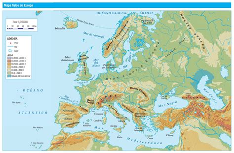 mapa fisico de europa recurso educativo  tiching