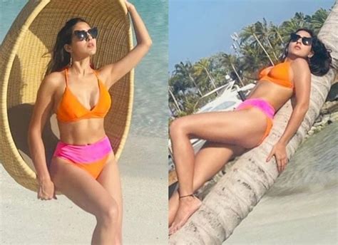 Sara Ali Khan Stuns In A Sexy Colour Blocked Bikini In Maldives