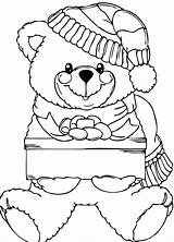 Bear Teddy Coloring Pages Holidays Parent Grand Kids Christmas Ausmalbilder Coloringsky Auswählen Pinnwand Xmas sketch template