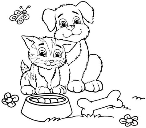 cat  dog printable coloring pages printable templates
