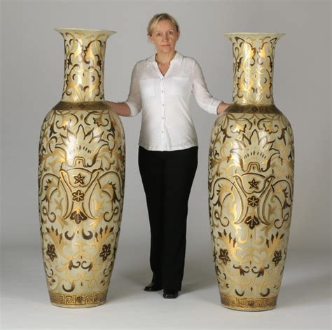 2 oversized asian inspired floor vases 62