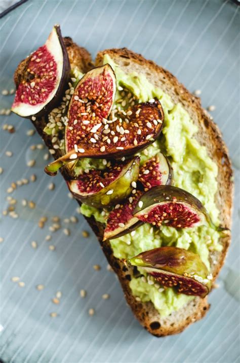 Avocado And Tahini Tartine With Balsamic Roasted Figs Or Fancy Avo