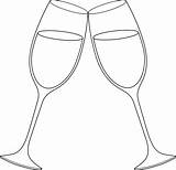 Champagne Clip Glass Glasses Wine Clipart Wedding Toasting Line Cliparts Outline Sweetclipart Template Library Bottle Collection Stencils Cute Sunglasses Attribution sketch template