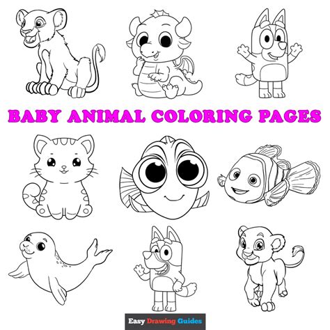 printable baby animal coloring pages  kids