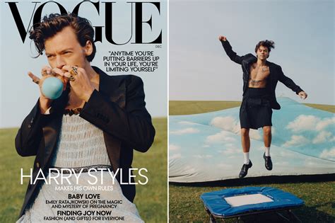 harry styles wears a gucci gown as vogue s first solo male cover star