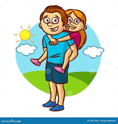 dad and daughter walking vector illustration 75871566