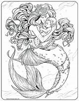 Mermaid Coloring Baby Mother Pages Mom Adult Kids Color Drawing Fairy Adults Drawings Printable Book Print Getcolorings Sketch Books Aquatic sketch template