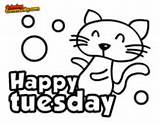 Coloring Tuesday Happy Pages Week Days Monday Wednesday Colorear Coloringcrew Comments sketch template