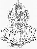 Lakshmi Hindu Saraswati Inde Goddesses Ausmalen Maa Malvorlagen Durga Mythology Janmashtami Sketch Indian Asie Indiens Dieux Adulte Hindouisme Coloriages Pochoirs sketch template