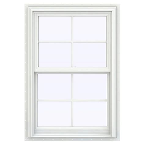 jeld wen        series double hung vinyl window  grids white