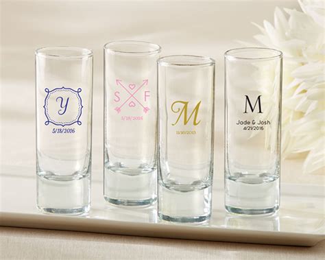 Personalized Tall Shot Glass Wedding Famous Favors
