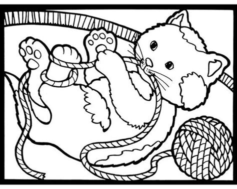 kitten  yarn colouring pages adult coloring pages coloring  kids