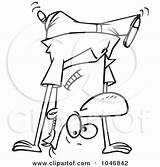 Cartwheel Doing Man Toonaday Royalty Outline Illustration Cartoon Rf Clip sketch template