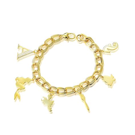 disney couture kingdom   mermaid ariel charm bracelet yellow gold