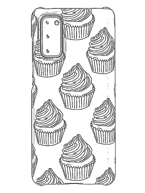 colouring page cupcake smartphone case coloringpageca