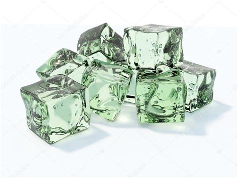 green ice cubes stock photo  cmishchenko