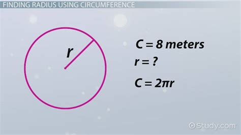 finding  radius   circle formula examples lesson studycom