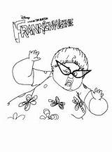 Frankenweenie Coloring Pages Kids Print Color sketch template