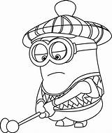 Coloring Despicable Minions Golfer Pages Minion sketch template