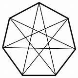 Heptagon Heptagram Geometry Symbols Magical Tattoo Septagram Sacred Pattern Choose Board sketch template