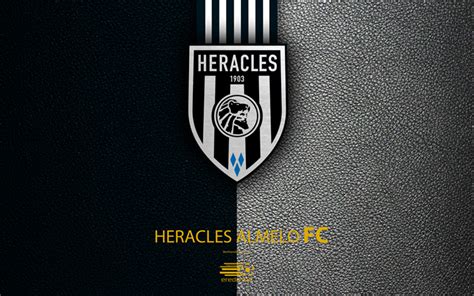 wallpapers heracles almelo fc  dutch football club leather texture logo emblem