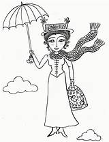 Poppins Mary sketch template