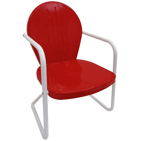 leigh country retro red metal patio lawn chair tx   home depot