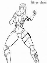 Mortal Kombat Sonya Blade Coloring Pages Color Print Deviantart Games Sheets Characters Drawings Printable Fan sketch template