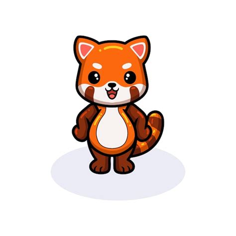 premium vector cute  red panda cartoon standing