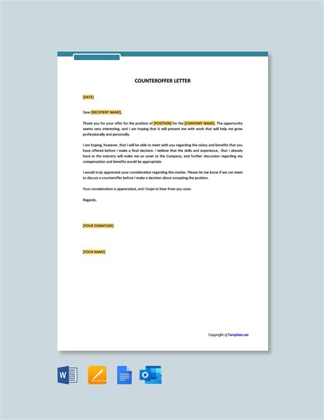 salary counter offer letter template