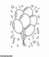 Coloring Balloons Birthday Pages Happy Colouring Kids Printable Coloringpages Site Print Sheets Close sketch template