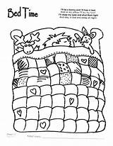 Coloring Quilt Bed Pages Time Sheets Bedtime Night Print Daycare Printable Block Animal Color Getcolorings Bedroom Animals Slapen Kleurplaten Sheet sketch template