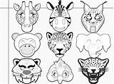 Jungle Masks Coloring Animals Printable Mask Animal Jaguar Pages Choose Board Tiger sketch template