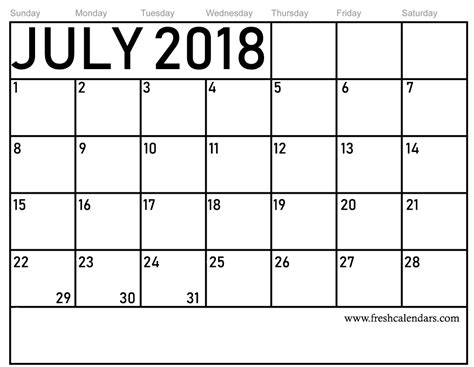 july  calendar printable template source template